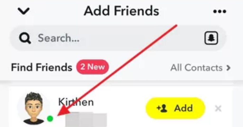what does the green dot mean on snapchat