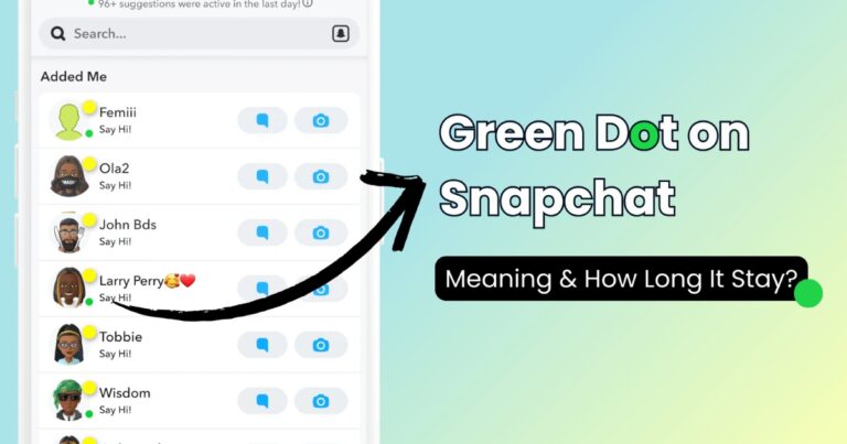 what does the green dot mean on snapchat
